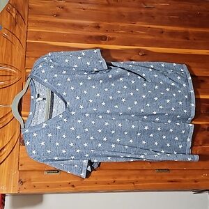 Cato XL denim blue star Pattern t-shirt
